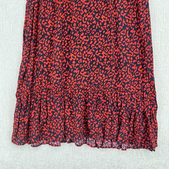 ZARA Dress Midi Oversized Animal Print Keyhole Back Long Sleeve Boho - Picture 8 of 14